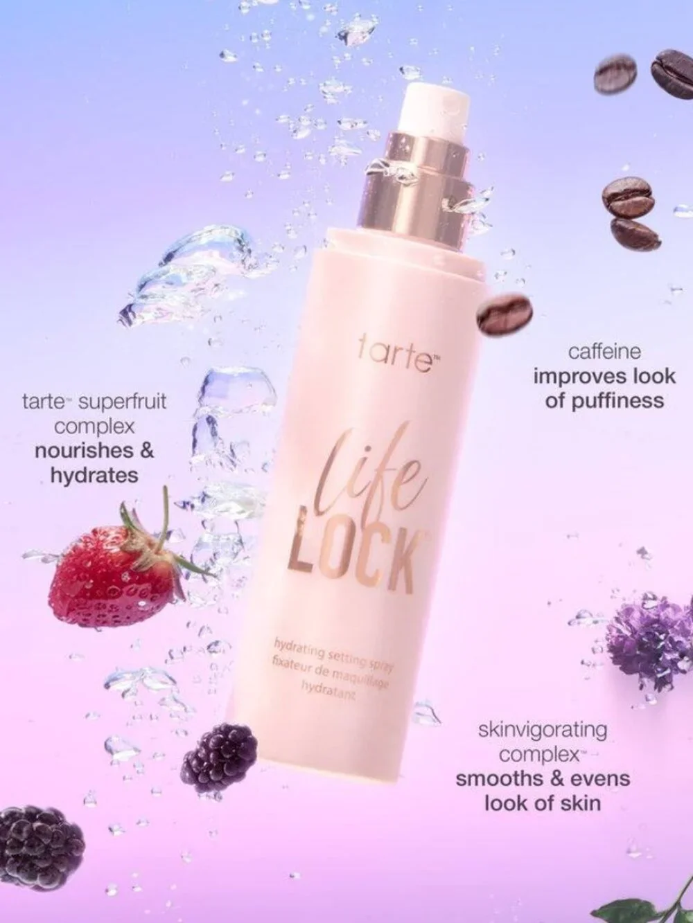 tarte Lifelock Hydrating Setting Spray Travel Size-NWT